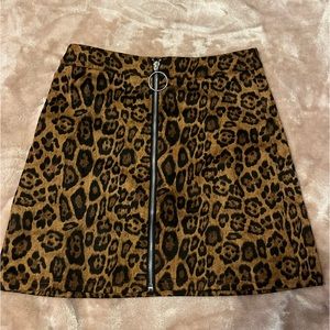 Animal print skirt.